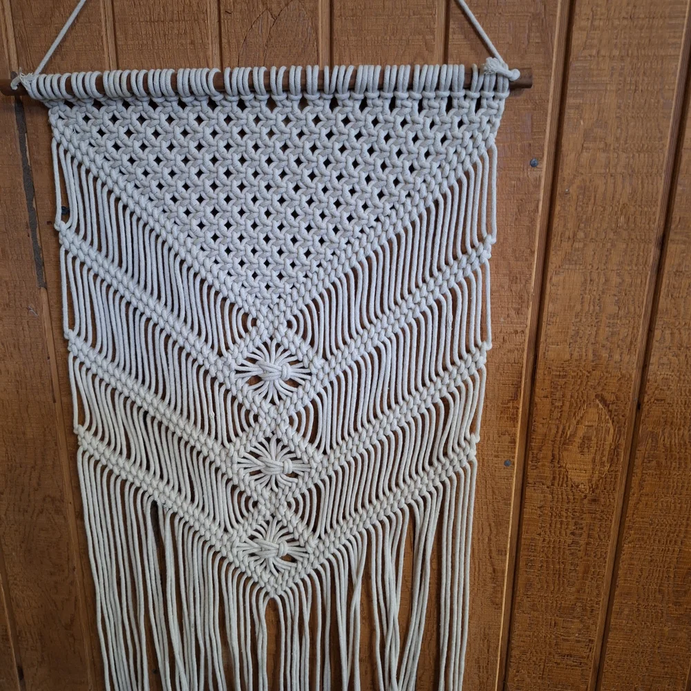 Boho Cream Macrame Wall Tapestry